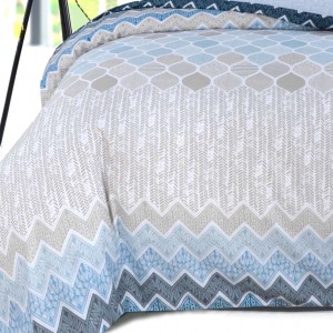 Σετ Σεντόνια Διπλά Geo Blue 4Τμχ 200X270 Espree