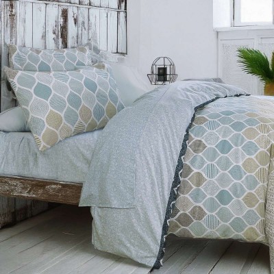 Σετ Σεντόνια King Size Geo Blue 4Τμχ 280X270 Espree Σετ Σεντόνια King Size Geo Blue 4Τμχ 280X270 Espree