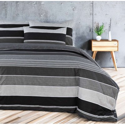 Σετ Σεντόνια Μονά Grego Grey 3Τμχ Με Λάστιχο 100X200+35 Espree