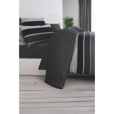 Σετ Σεντόνια Μονά Grego Grey 3Τμχ Με Λάστιχο 100X200+35 Espree