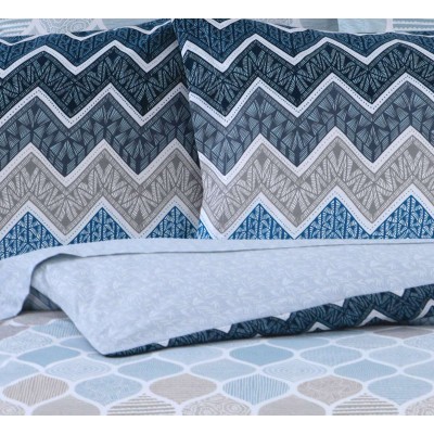 Σετ Σεντόνια Υπέρδιπλα Kiris Blue 4Τμχ 240X270 Espree Σετ Σεντόνια Υπέρδιπλα Kiris Blue 4Τμχ 240X270 Espree