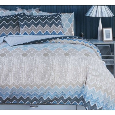 Σετ Σεντόνια Υπέρδιπλα Kiris Blue 4Τμχ Με Λάστιχο 160X200+35 Espree