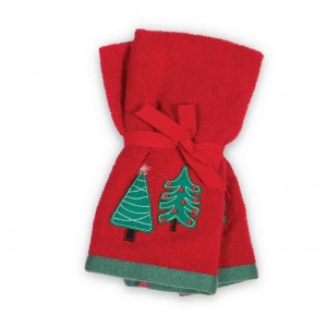 Χριστουγεννιάτικες Πετσέτες Σετ 2Τμχ Jingle Bells Red 30X50 Nef-Nef