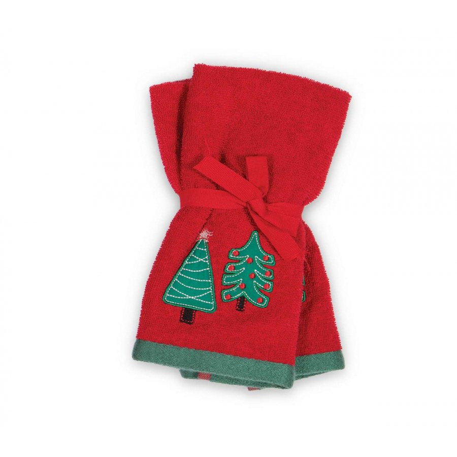 Χριστουγεννιάτικες Πετσέτες Σετ 2Τμχ Jingle Bells Red 30X50 Nef-Nef