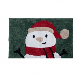 Χριστουγεννιάτικο Χαλάκι Μπάνιου Happy Snowman Green 50X80 Nef-Nef