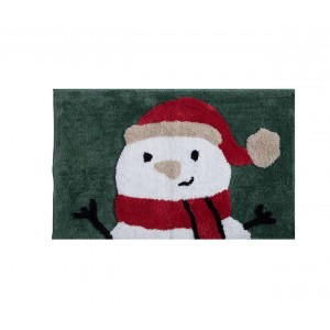 Χριστουγεννιάτικο Χαλάκι Μπάνιου Happy Snowman Green 50X80 Nef-Nef