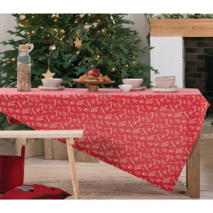 Χριστουγεννιάτικο Τραπεζομάντηλο Winter Mood Red 140X140 Nef-Nef