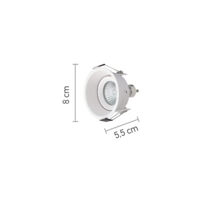 InLight Χωνευτό σποτ από λευκό μέταλλο 1XGU10 D:8cm (Χ0010-WH)