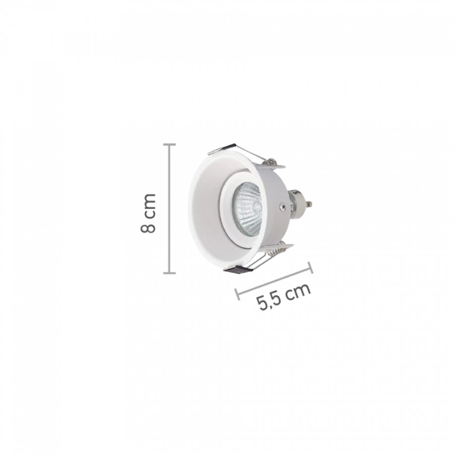 InLight Χωνευτό σποτ από λευκό μέταλλο 1XGU10 D:8cm (Χ0010-WH)