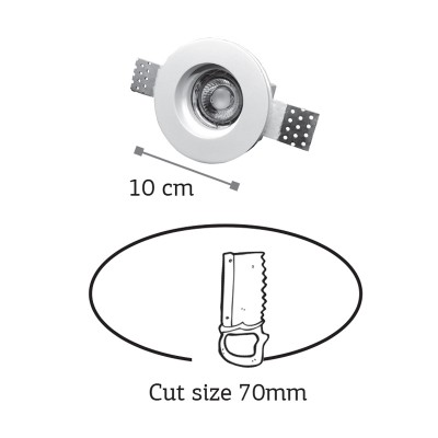 InLight Χωνευτό σποτ λευκό από γύψο 1XGU10 D:10cm (Χ0006)