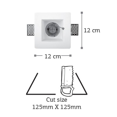 InLight Χωνευτό σποτ λευκό από γύψο 1XGU10 D:12cm (Χ0001)