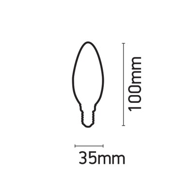 InLight Ε14 LED Filament C35 5watt Dimmable με μελί κάλυμμα (7.14.05.20.1 )