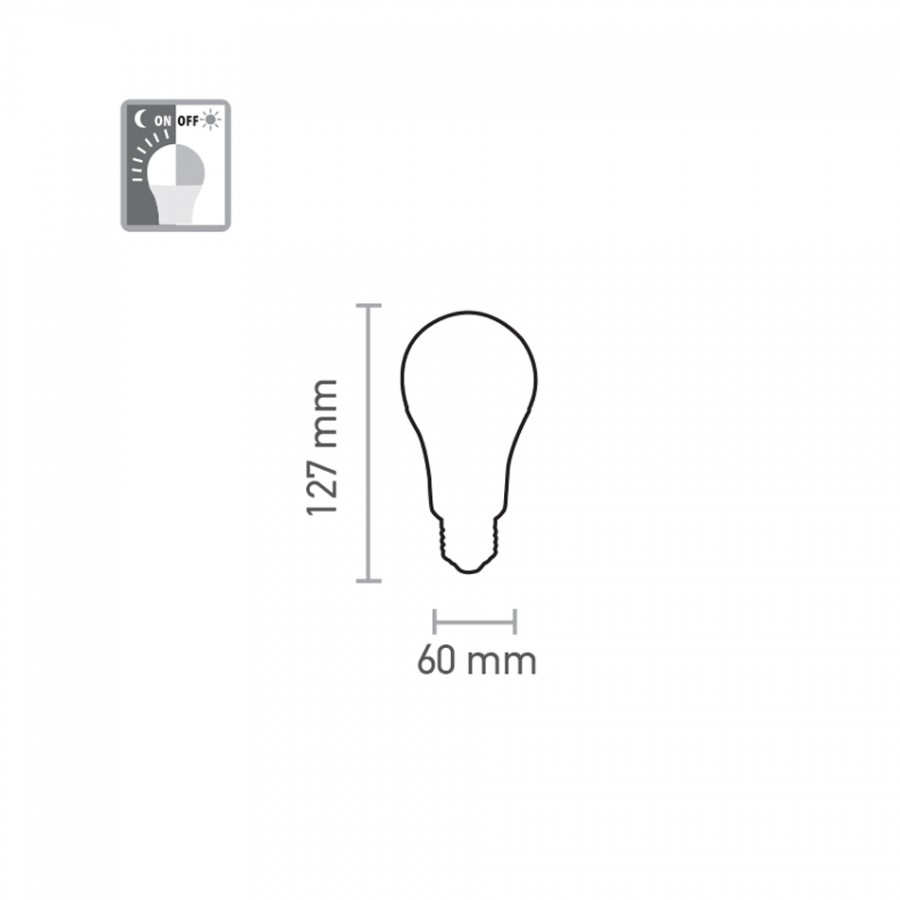 InLight E27 LED A60 9watt 3000Κ Day Night Sensor Θερμό Λευκό (7.27.09.43.1)