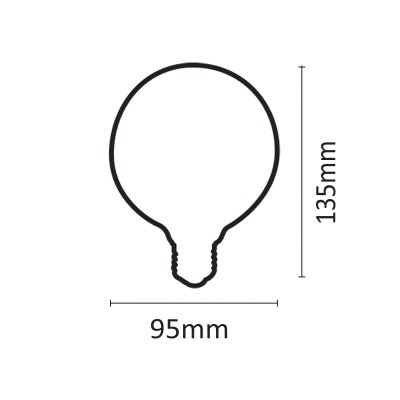 InLight E27 LED Filament G95 8watt Dimmable (7.27.08.16.1) InLight E27 LED Filament G95 8watt Dimmable (7.27.08.16.1)