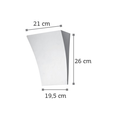 InLight Επιτοίχιο φωτιστικό λευκό από γύψο 1XE14 D:21cm (43346)