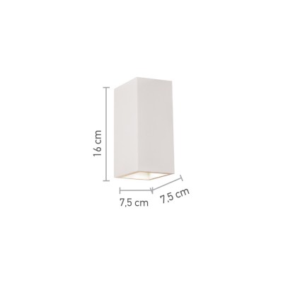 InLight Επιτοίχιο φωτιστικό λευκό από γύψο 2XGU10 D:16cm (43033)