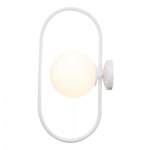 InLight Επιτοίχιο φωτιστικό σε λευκή απόχρωση και λευκή οπαλίνα 1XG9 D:40cm (43038-WH)