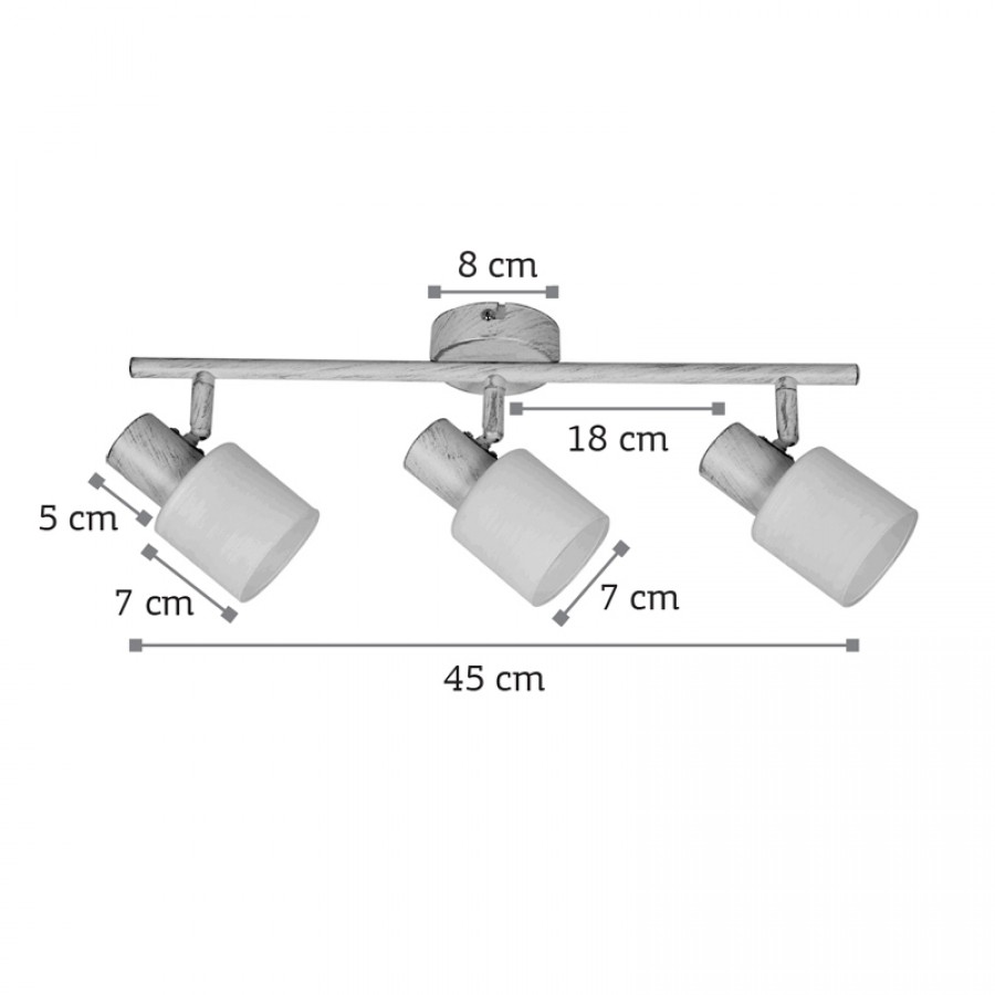 InLight Επιτοίχιο σποτ από μέταλλο σε χρώμιο απόχρωση 3XE14 D:45cm (9079-3Φ-Χρώμιο)