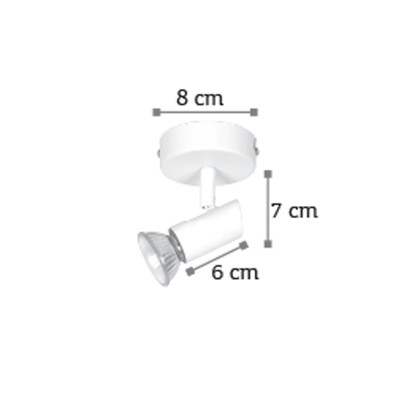 InLight Επιτοίχιο σποτ από μέταλλο σε λευκή απόχρωση 1XGU10 D:8cm (9077-1Φ-Λευκό)