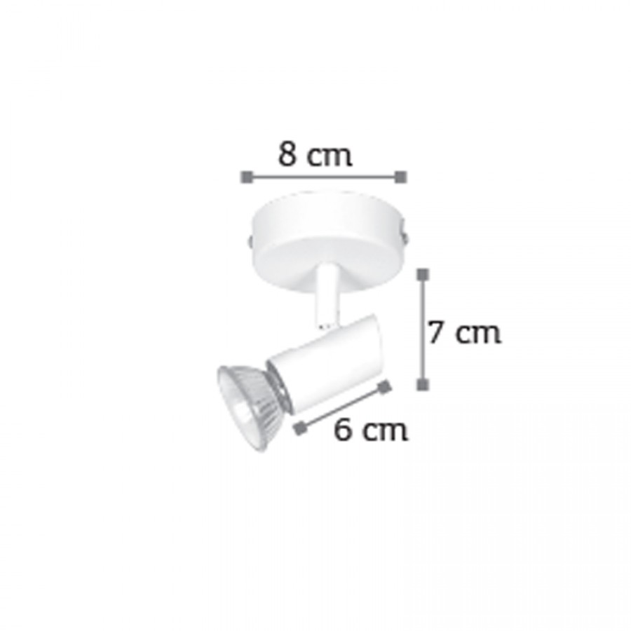 InLight Επιτοίχιο σποτ από μέταλλο σε λευκή απόχρωση 1XGU10 D:8cm (9077-1Φ-Λευκό)