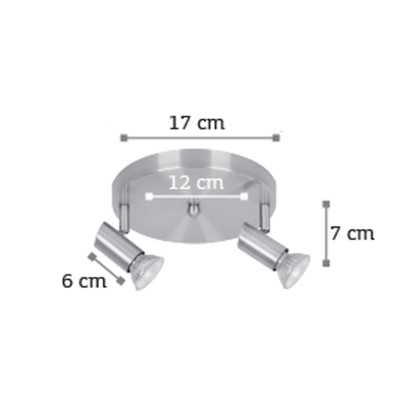 InLight Επιτοίχιο σποτ από μέταλλο σε νίκελ ματ απόχρωση 2XGU10 D:17cm (9075-2Φ-Νίκελ Ματ)