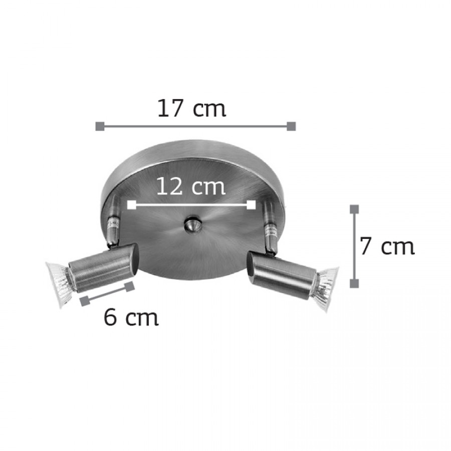 InLight Επιτοίχιο σποτ από μέταλλο σε οξυντέ απόχρωση 2XGU10 D:17cm (9075-2Φ-Οξυντέ)