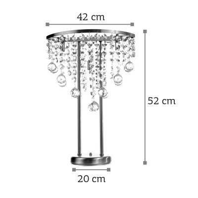 InLight Επιτραπέζιο φωτιστικό από χρώμιο μέταλλο και διάφανα κρύσταλλα 3XG9 D:52cm (3360)