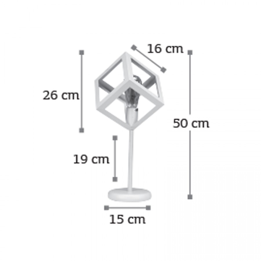 InLight Επιτραπέζιο φωτιστικό από λευκό μέταλλο 1XE27 D:50cm (3442-WH)