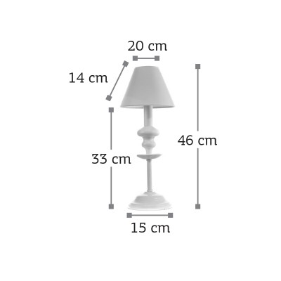 InLight Επιτραπέζιο φωτιστικό από λευκό μέταλλο και υφασμάτινο καπέλο (3420-Λευκό)