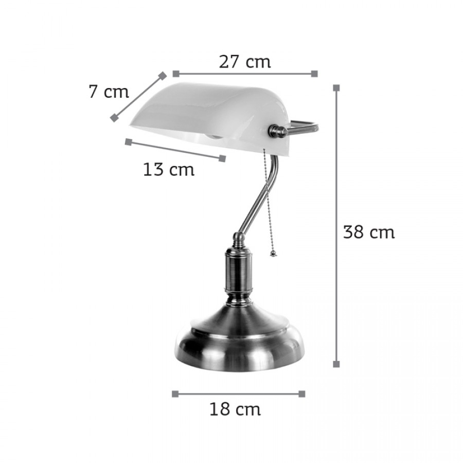 InLight Επιτραπέζιο φωτιστικό από νίκελ ματ μέταλλο και λευκό γυαλί 1XE27 D:38cm (3431-ΝM)