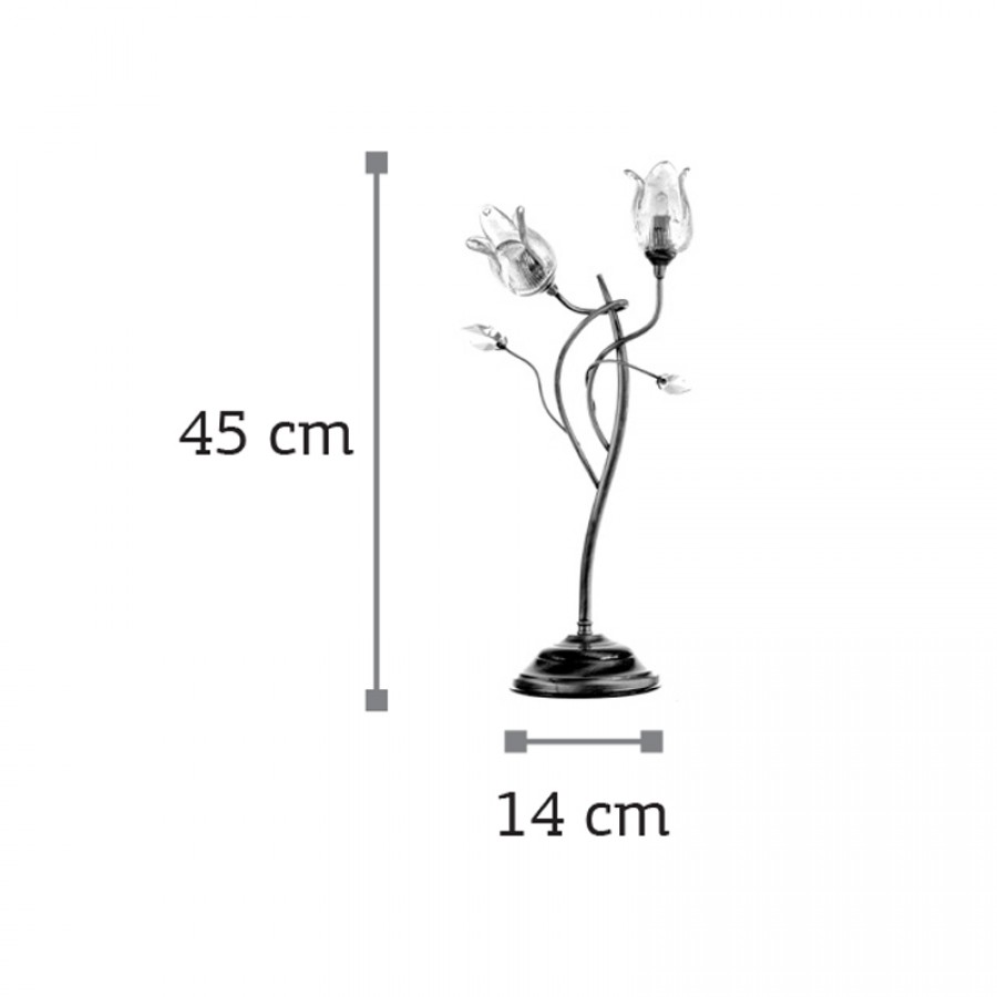InLight Επιτραπέζιο φωτιστικό από οξυντέ μέταλλο κρύσταλλα και μελί γυαλί 2XG9 D:45cm (3324-Οξυντέ)