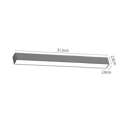 InLight Φωτιστικό LED 10W 3CCT για Ultra-Thin μαγνητική ράγα σε λευκή απόχρωση (by tuya and zigbee) D:31,5cmX2,4cm (T04705-WH)