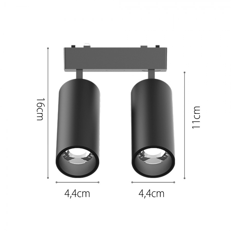 InLight Φωτιστικό LED 2x9W 3CCT για Ultra-Thin μαγνητική ράγα σε λευκή απόχρωση D:16cmX4,4cm (T05205-WH)