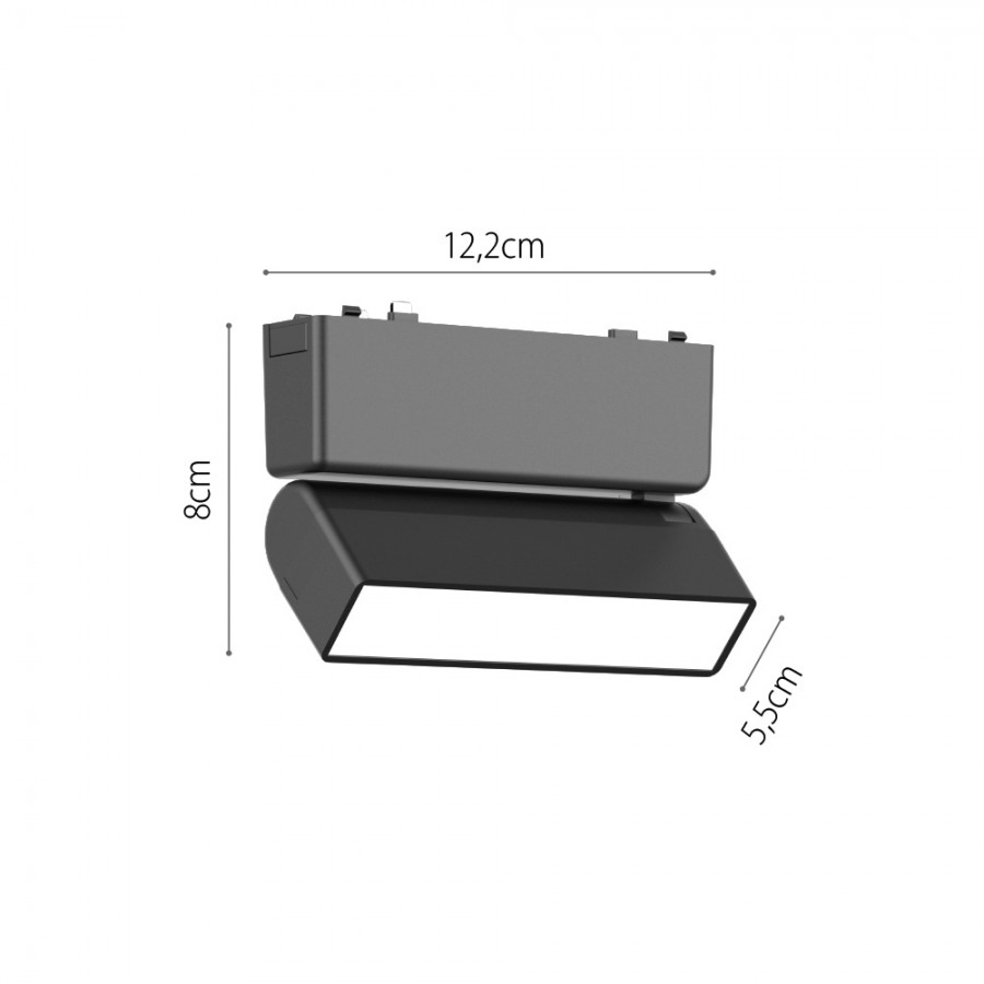 InLight Φωτιστικό LED 5W 3CCT για Ultra-Thin μαγνητική ράγα σε μαύρη απόχρωση (by tuya and zigbee) D:12,8cmX8cm (T04905-BL)
