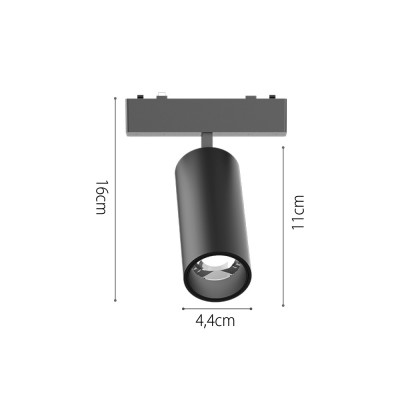 InLight Φωτιστικό LED 9W 3CCT για Ultra-Thin μαγνητική ράγα σε μαύρη απόχρωση (by tuya and zigbee) D:16cmX4,5cm (T05105-BL)