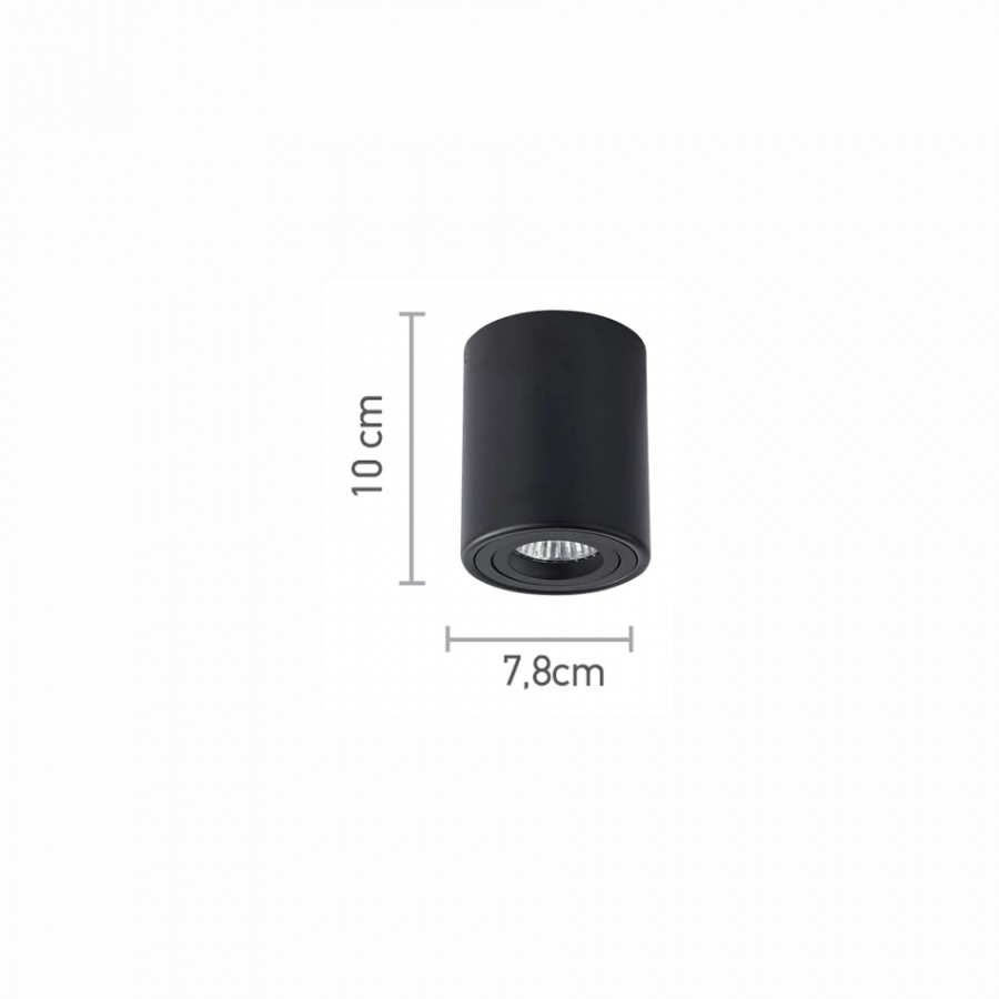InLight Φωτιστικό οροφής από μαύρο μέταλλο 1XGu10 D:7,8cm (42025-BL)