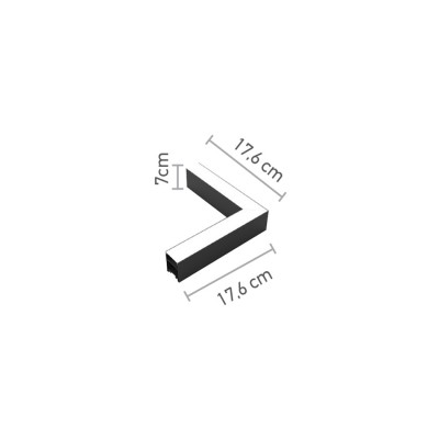InLight Γωνιακός σύνδεσμος LED 8W 4000K σε μαύρη απόχρωση D:17,6cmX17,6cm (L002-BL)