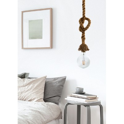 InLight Κρεμαστό φωτιστικό από καφέ σχοινί 1XE27 D:130cm (4381-1-BL)