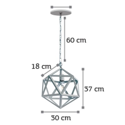 InLight Κρεμαστό φωτιστικό από λευκό μέταλλο 1XE27 D:30cm (4418-WH)