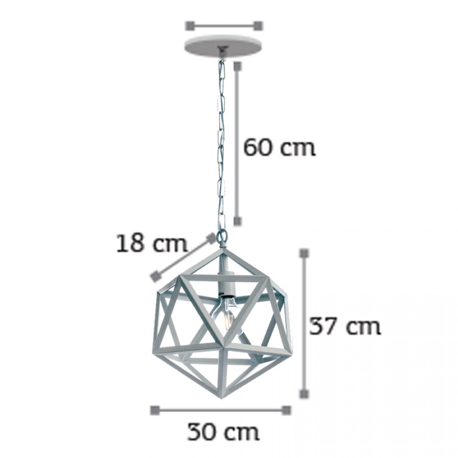 InLight Κρεμαστό φωτιστικό από λευκό μέταλλο 1XE27 D:30cm (4418-WH)