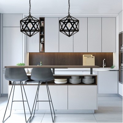 InLight Κρεμαστό φωτιστικό από μαύρο μέταλλο 1XE27 D:30cm (4418-BL)