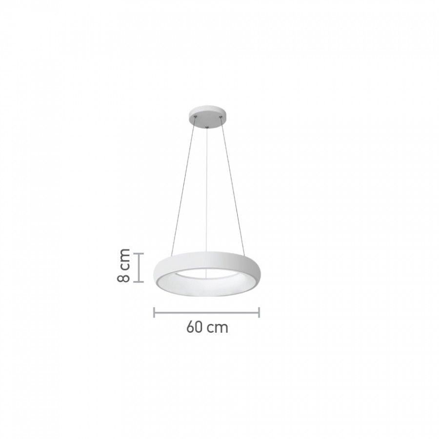 InLight Κρεμαστό φωτιστικό LED 110W 3CCT από λευκό ακρυλικό D:60cm (42023-A-White)
