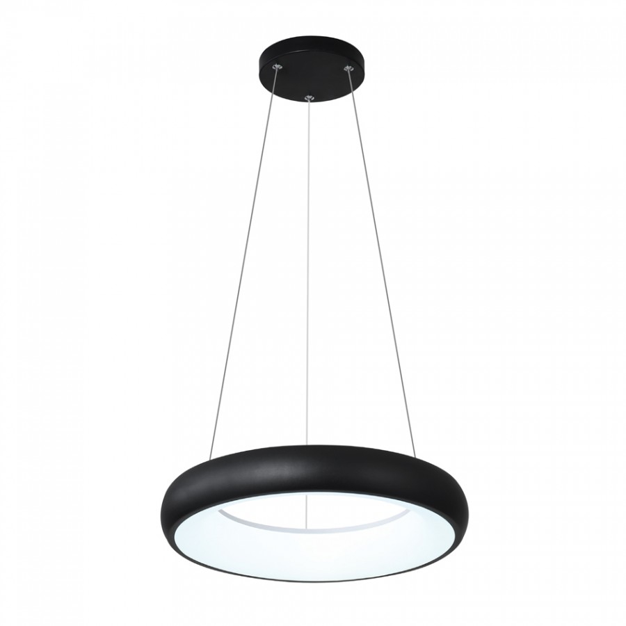 InLight Κρεμαστό φωτιστικό LED 110W 3CCT από μαύρο και λευκό ακρυλικό D:60cm (42023-Α-Black)