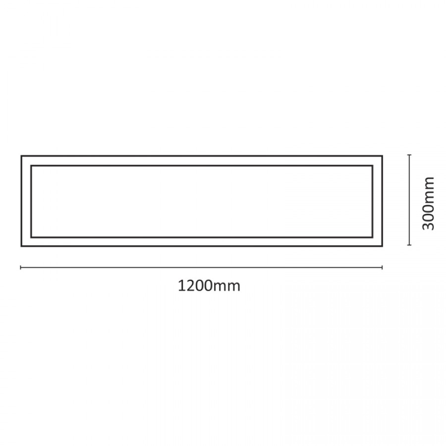 InLight LED Panel 48watt Παραλληλόγραμμο 4000Κ Φυσικό Λευκό D:120cmX30cm (2.50.01.2)