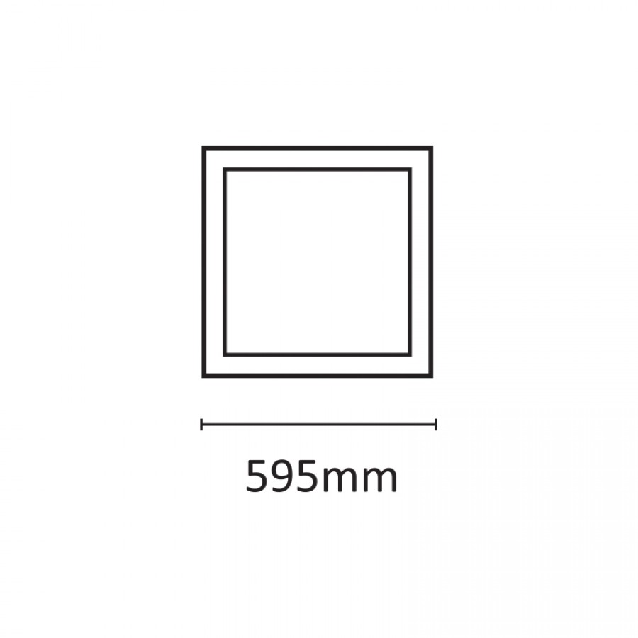 InLight LED Panel 48watt Τετράγωνο 3000Κ Θερμό Λευκό D:59,5cm (2.48.01.1)