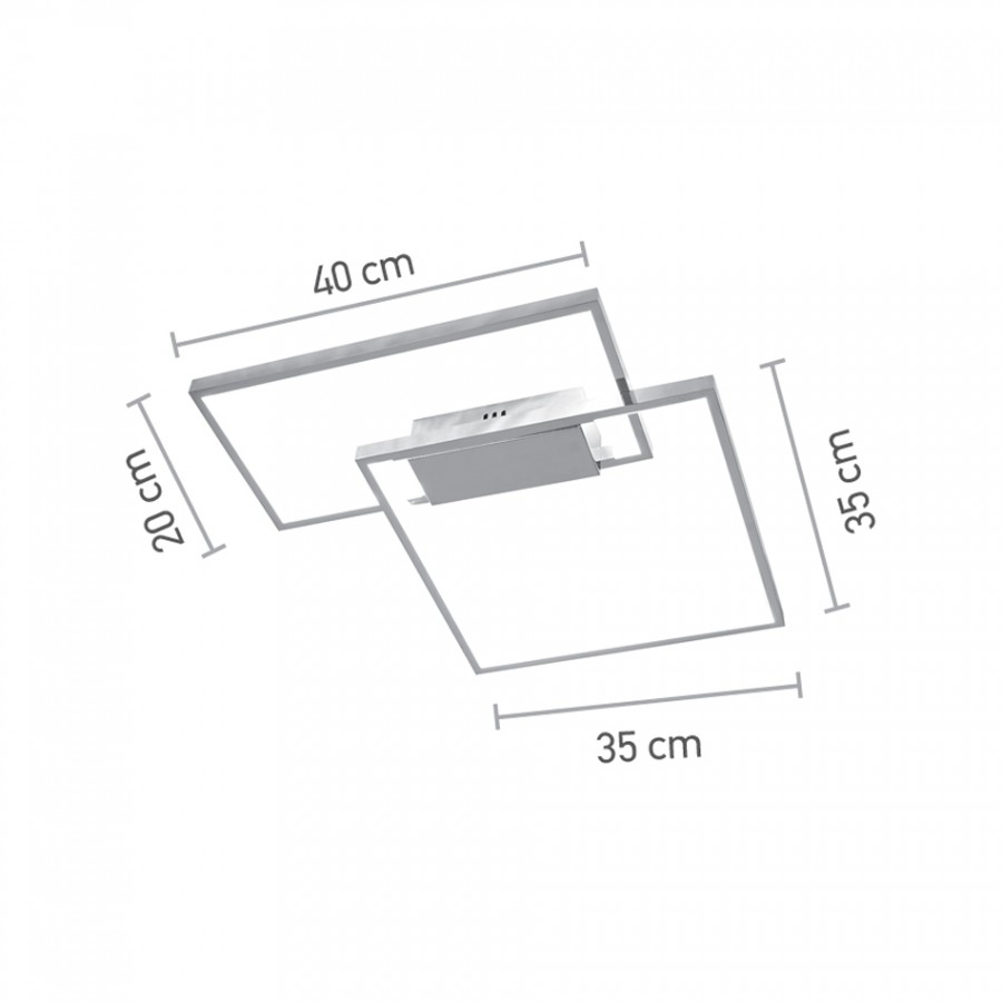InLight Πλαφονιέρα οροφής LED 38W 3000Κ σε χρώμιο απόχρωση D:45cm (6066-CH)