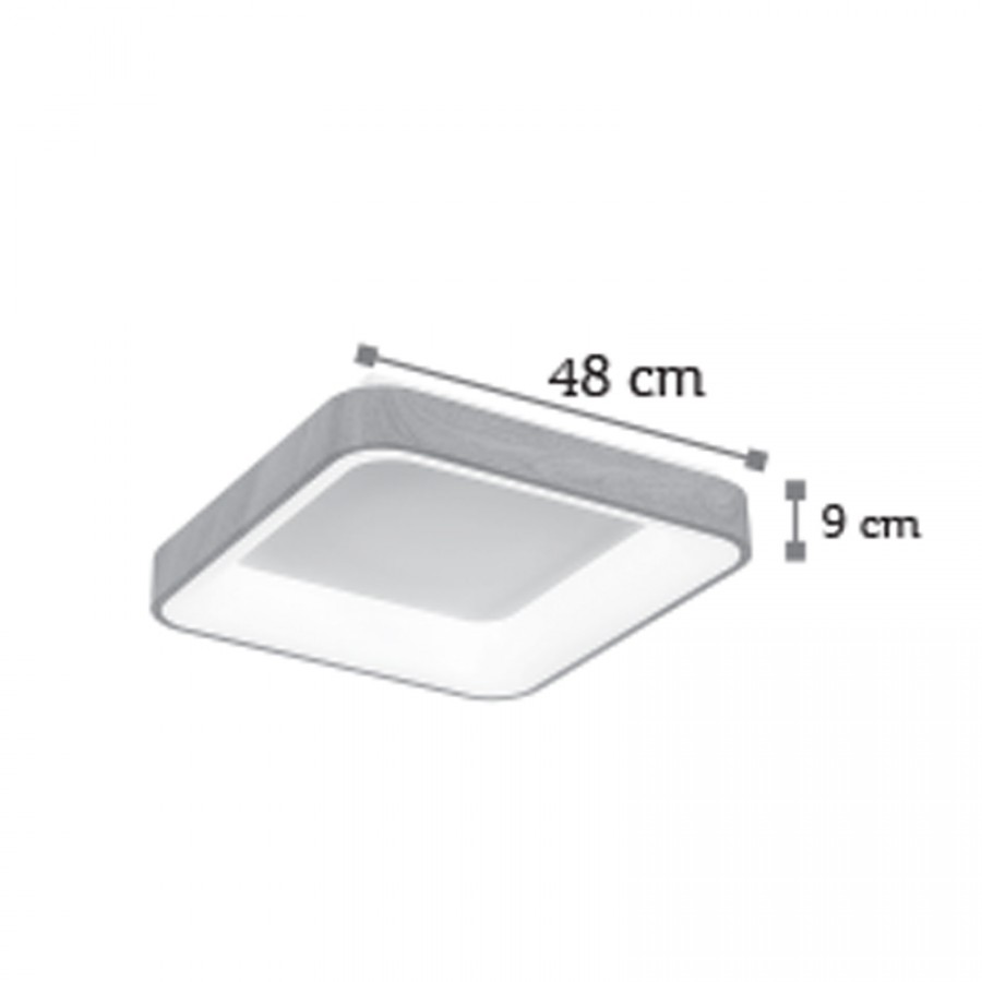 InLight Πλαφονιέρα οροφής LED 48W 4000K από καφέ μέταλλο και ακρυλικό D:48cm (42174-Β)