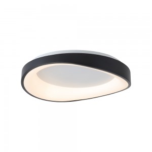 InLight Πλαφονιέρα οροφής LED 72W 3CCT από μαύρο μέταλλο και λευκό ακρυλικό D:45cm (42033-Black)