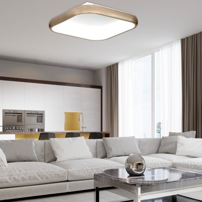 InLight Πλαφονιέρα οροφής LED 78W 3CCT από λευκό μέταλλο και ακρυλικό D:45cm (42030-White)