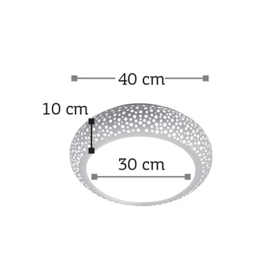 InLight Πλαφονιέρα οροφής λευκή από γύψο 3XE27 D:40cm (42155-B)